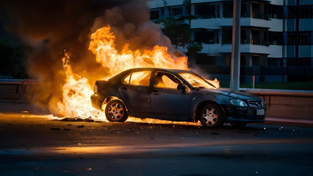 Goreli automobili na Čukarici