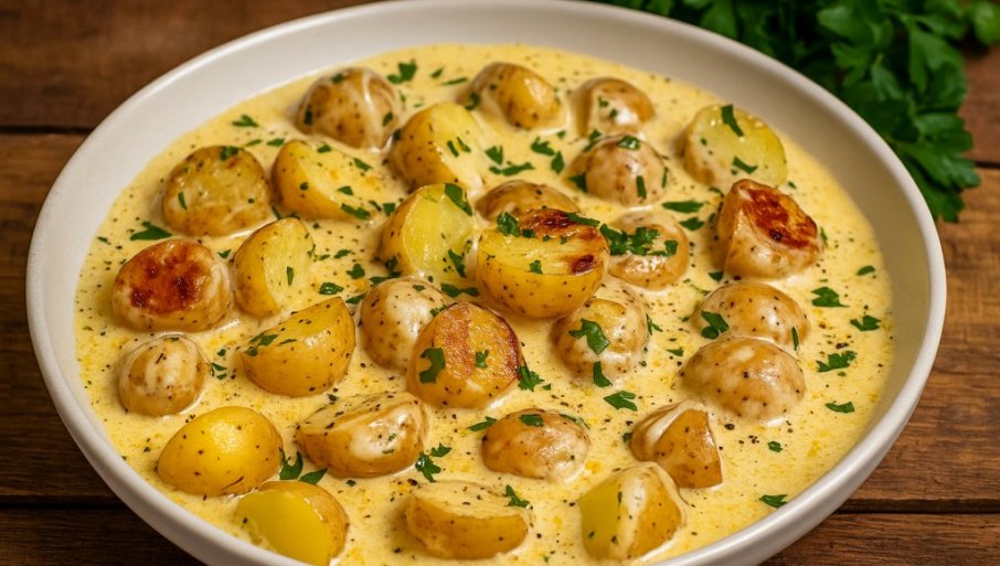 KROMPIR U KREMASTOM BELOM SOSU OD BELOG LUKA: Jelo koje će osvojiti sva vaša čula