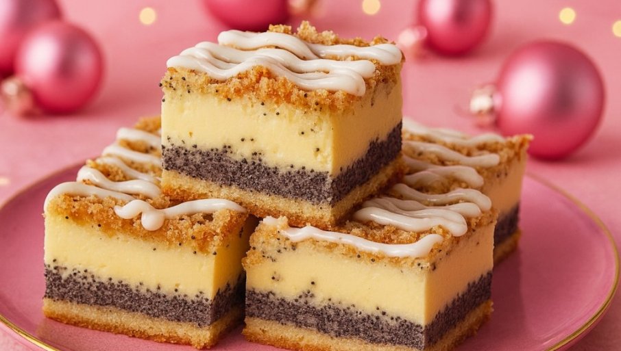 PUFNASTI KOLAČ SA MAKOM: Hrskava podloga, mirisni mak i kremasti fil!