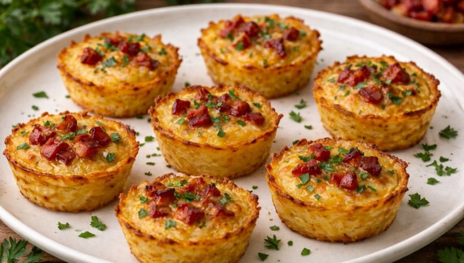 MINI KROMPIR PITE SA SIROM I SLANINOM: Hrskave, sočne i pune ukusa!