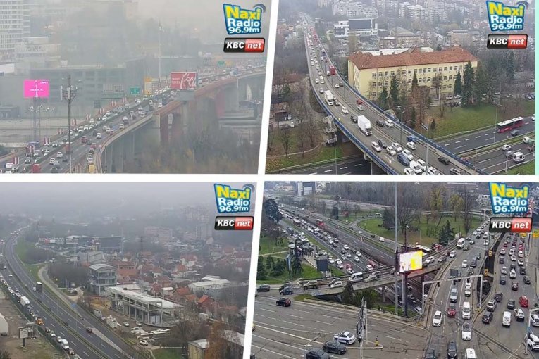 Totalni haos u saobraćaju, kolone na auto-putu, Gazeli i Pančevačkom mostu