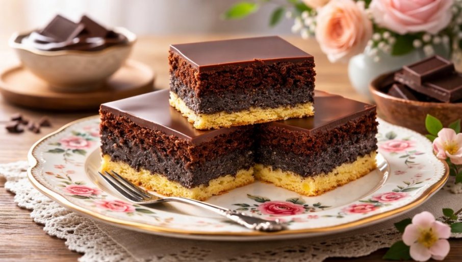 KOLAČ OD MAKA I ČOKOLADE: Izgleda efektno i nestaje sa tanjira za tren