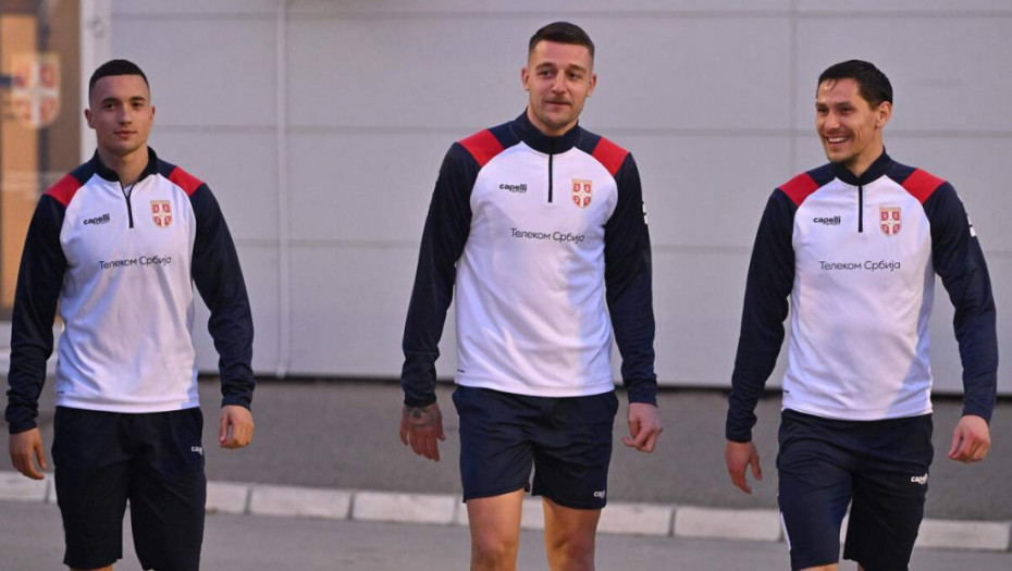 Vanja i Sergej Milinković Savić na treningu Srbije