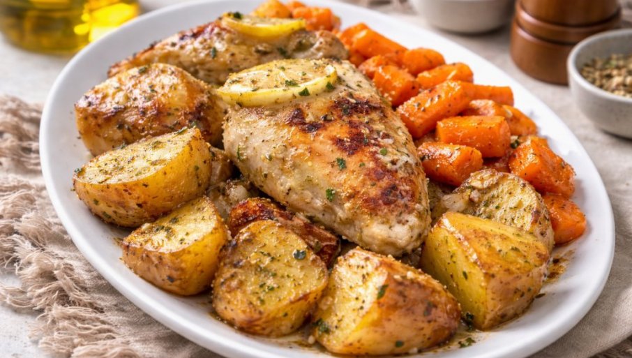 PILETINA SA LIMUNOM I KROMPIROM IZ RERNE: Sočno i mirisno jelo