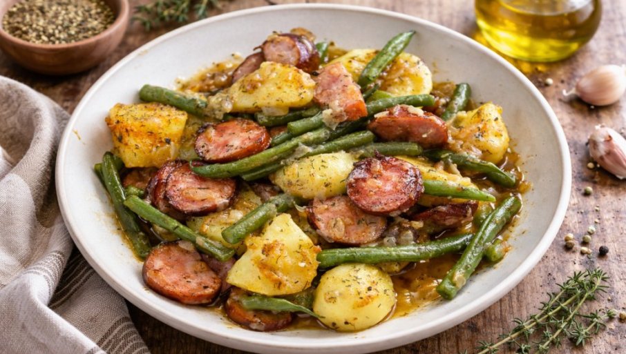 Brzo i ukusno jelo sa kobasicom, krompirom i boranijom